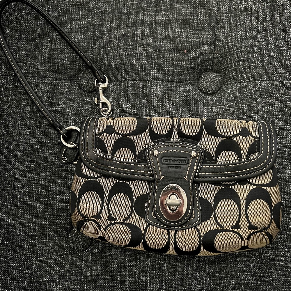 Black COACH Wristlet